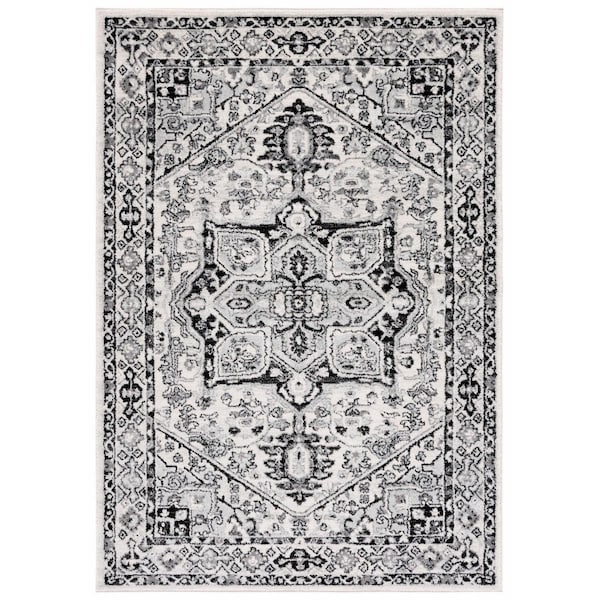 Safavieh 9 x 12 ft. Tulum Transitional Power Loomed Rectangle Rug Ivory & Black - TUL286A-9