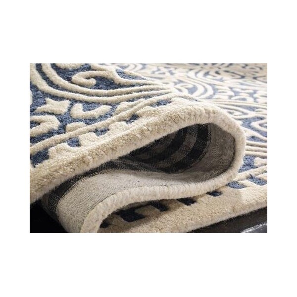Safavieh 6 x 9 ft. Medium Rectangle Transitional Cambridge- Navy Blue and Ivory Hand Tufted Rug - CAM123G-6