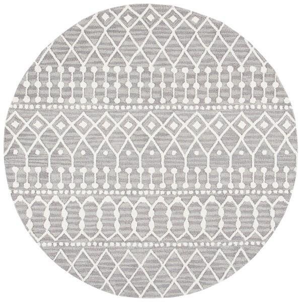 Safavieh Blossom Hand Tufted Rectangle Area RugGrey & Ivory 5 x 8 ft. - BLM115F-5