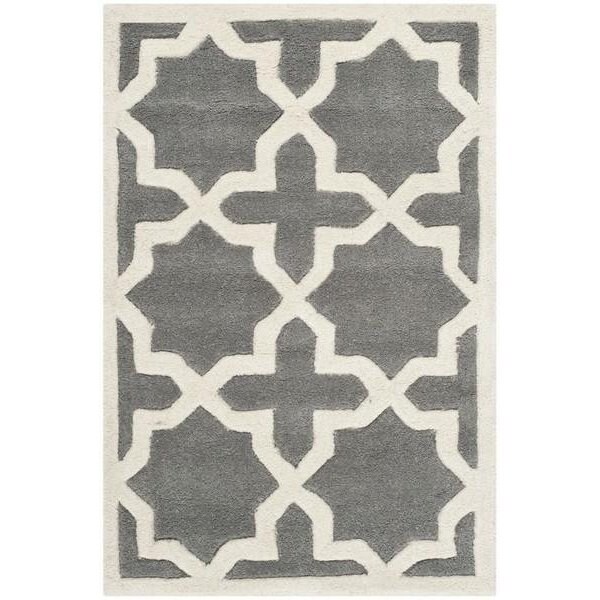 Safavieh Chatham Hand Tufted Runner Rug- Dark Grey - Ivory- 2 ft. 3 in. x 11 ft. - CHT732D-211