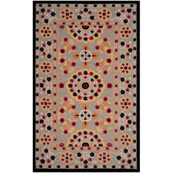 Safavieh Bellagio Hand Tufted Accent Rug, Light Grey and Black - 2 x 3 ft. - BLG628A-2