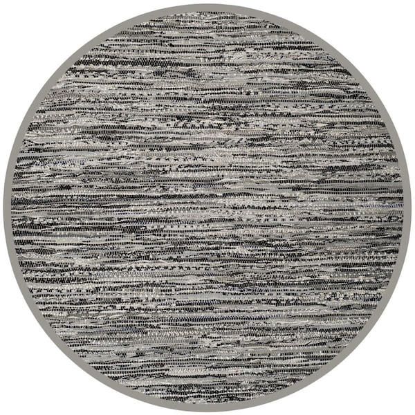 Safavieh Rag Rug Round Area Rug, Grey - 6 x 6 ft. - RAR128A-6R