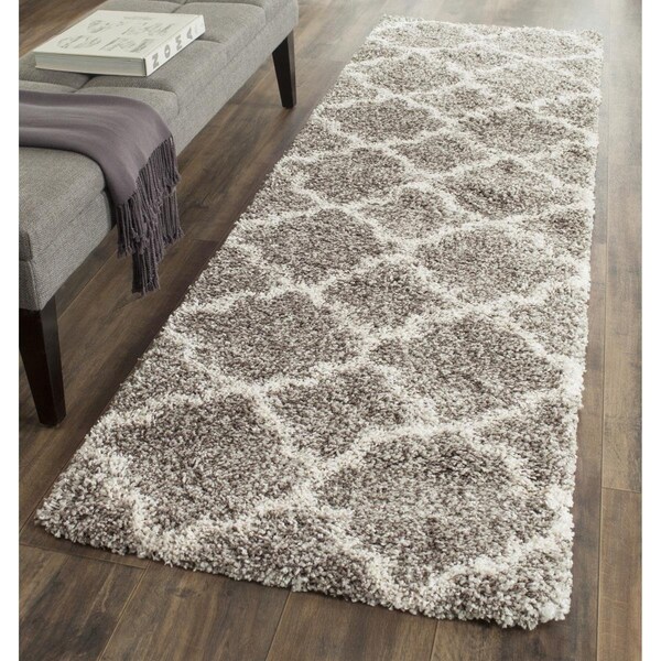 Safavieh 2 ft.-3 in. x 20 ft. Hudson Shag Power Loomed Runner Area Rug, Grey and Ivory - SGH282B-220