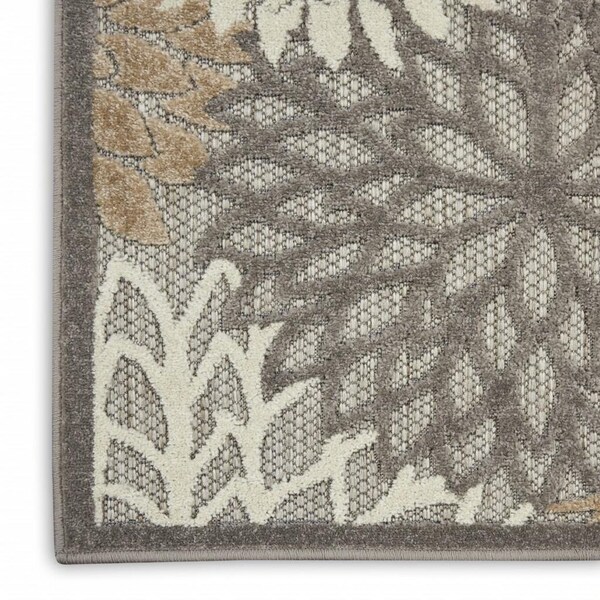Homeroots 2 x 8 ft. Natural & Gray Indoor & Outdoor Runner Rug - 384650