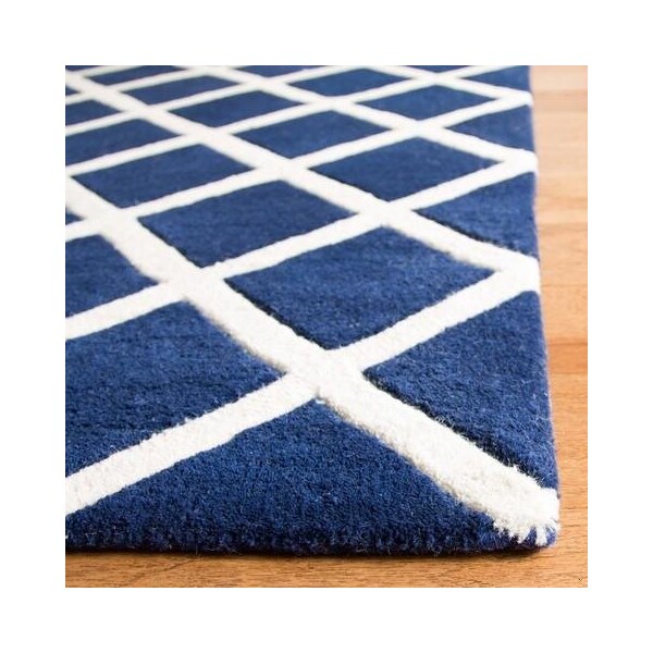 Safavieh Chatham Hand Tufted Rectangle Rug- Dark Blue - Ivory- 3 x 5 ft. - CHT718C-3