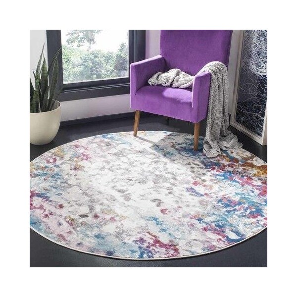 Safavieh 9 x 12 ft. Aria Rectangle Power-Loomed Rug Cream & Dark Teal - ARA166A-9
