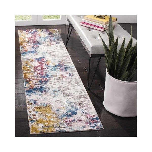 Safavieh 9 x 12 ft. Aria Rectangle Power-Loomed Rug Cream & Dark Teal - ARA166A-9