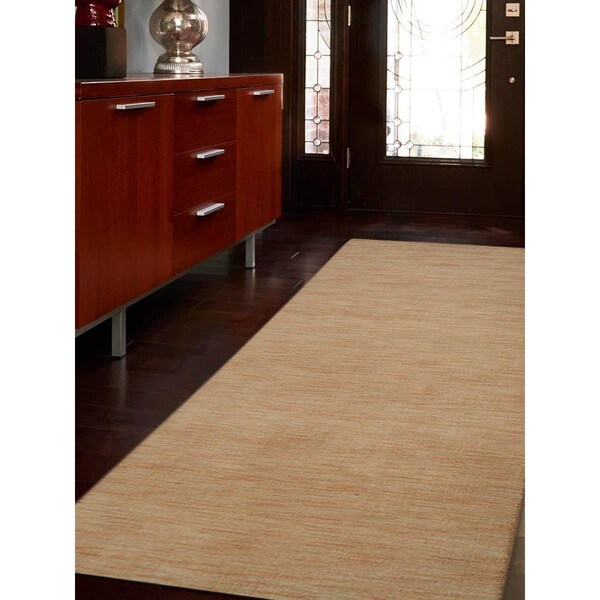 Glitzy Rugs 2 ft. 8 in. x 10 ft. Hand Knotted Gabbeh Wool Runner RugBeige - UBSL00111L0001G42