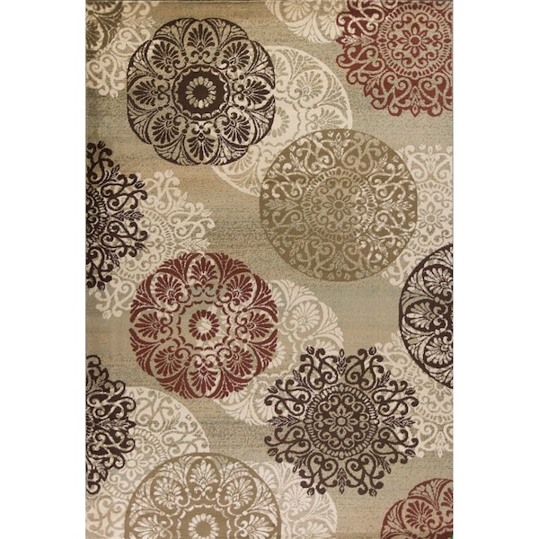 Homeroots 3 ft. 3 in. x 4 ft. 11 in. Polypropylene Sage Area Rug - 353475
