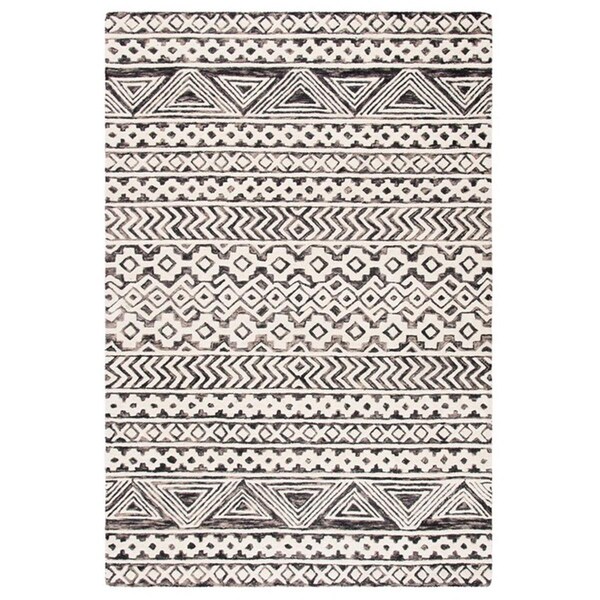 Safavieh 6 x 6 ft. Abstract Southwestern Square Hand Tufted Rug Ivory & Gray - ABT259F-6SQ