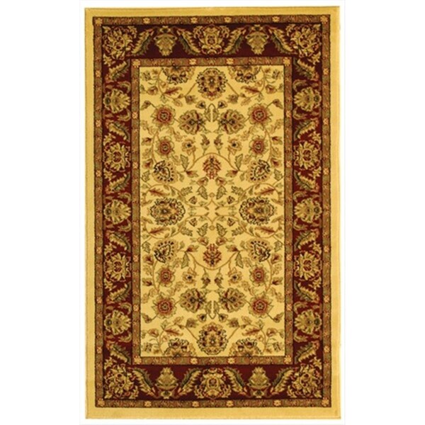 Safavieh 3 ft. 3 in. x 5 ft. 3 in. Small Rectangle Lyndhurst Creme and Red Traditional Rug - LNH215A-3