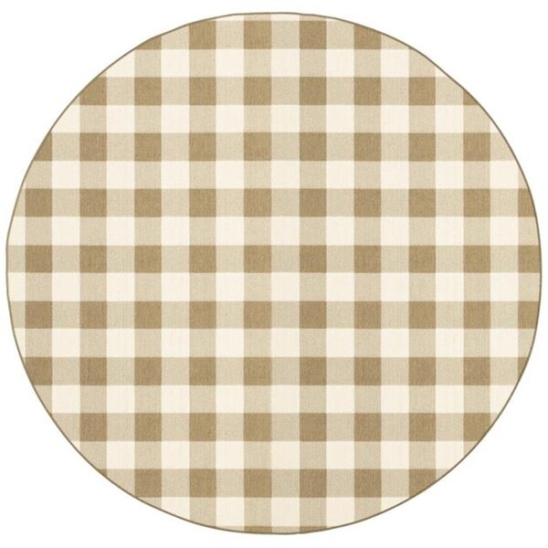 Oriental Weavers 7 ft. 10 in. Marina 2598I Indoor & Outdoor Round Area RugTan - M2598I240RDST
