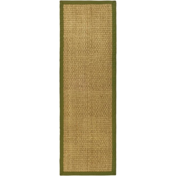Safavieh Natural Fiber 2.5 ft. x 8 ft. Power Loomed Runner Rug - Natural-Olive - NF114G-28