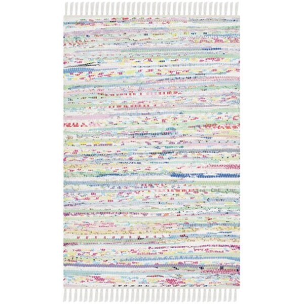 Safavieh Rag Rug Hand Woven Rectangle Rug- Light Green - Multi- 2 Ft. 3 In. X 3 Ft. 9 In. - RAR125D-2339