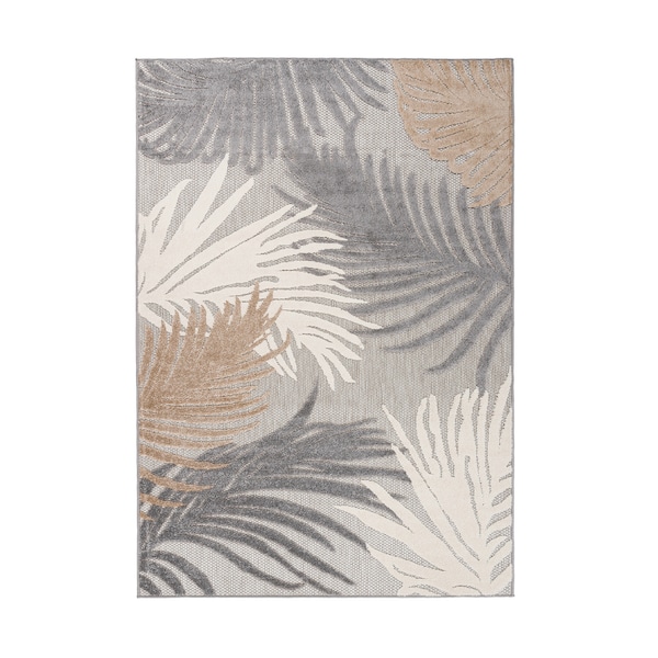 World Rug Gallery Amalfi Contemporary Tropical Floral Indoor/Outdoor Area Rug 3'3" x 5' Gray - 8013GRAY3X5