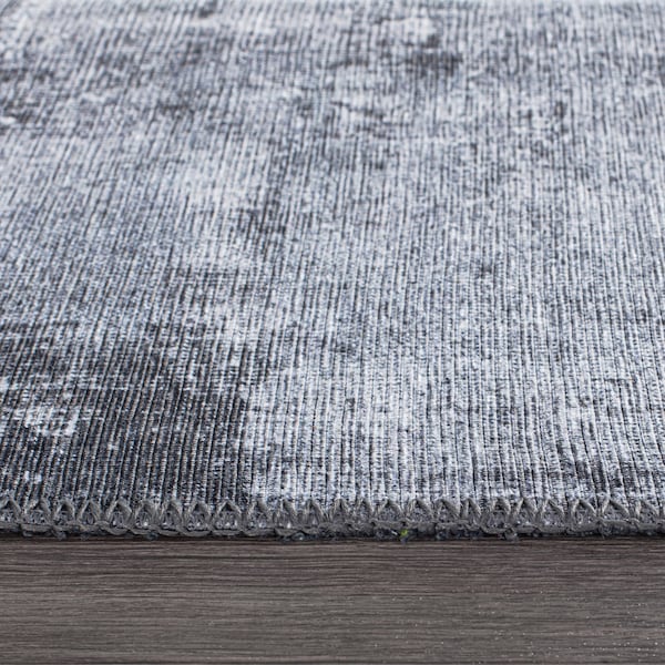 World Rug Gallery Contemporary Distressed Abstract Machine Washable Dark Gray Area Rug 5'x7' - 5075DARKGRAY5X7
