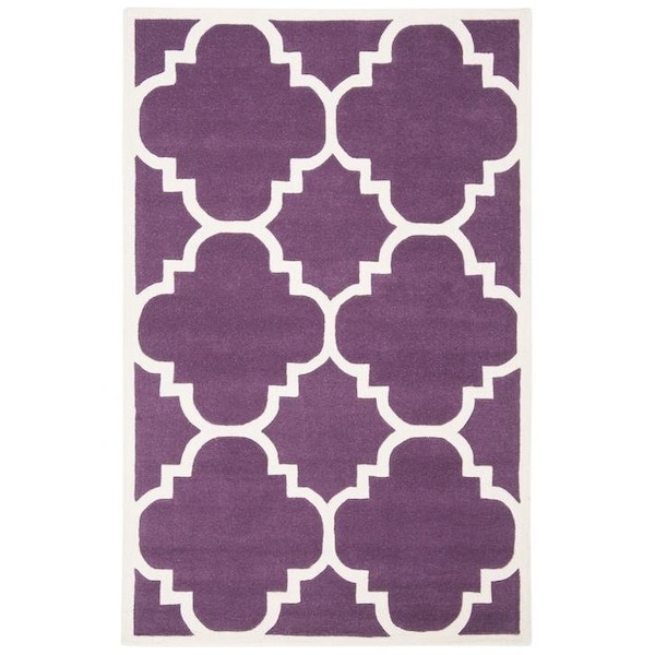 Safavieh Chatham Hand Tufted Runner Rug- Purple - Ivory- 2 ft. 3 in. x 11 ft. - CHT730F-211
