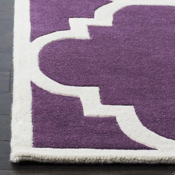 Safavieh Chatham Hand Tufted Runner Rug- Purple - Ivory- 2 ft. 3 in. x 11 ft. - CHT730F-211