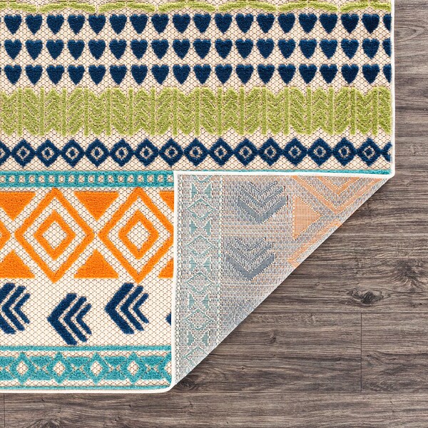 World Rug Gallery Palm Floral Leaves Indoor/Outdoor Area Rug 7'10''x10' Gray Area Rug - 5557MULTI8X10