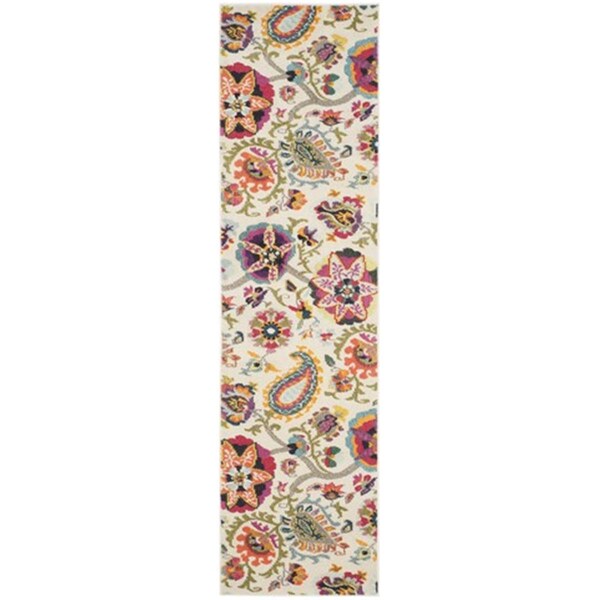 Safavieh Monaco Power Loomed Runner Rug- Ivory - Multi- 2 ft. 2 in. x 12 ft. - MNC229A-212