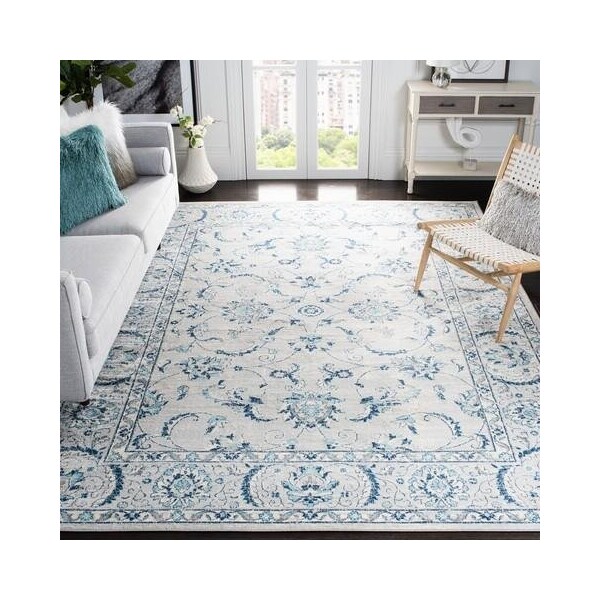 Safavieh 11 x 15 ft. Brentwood Traditional Rectangle RugLight Grey & Blue - BNT854G-1115