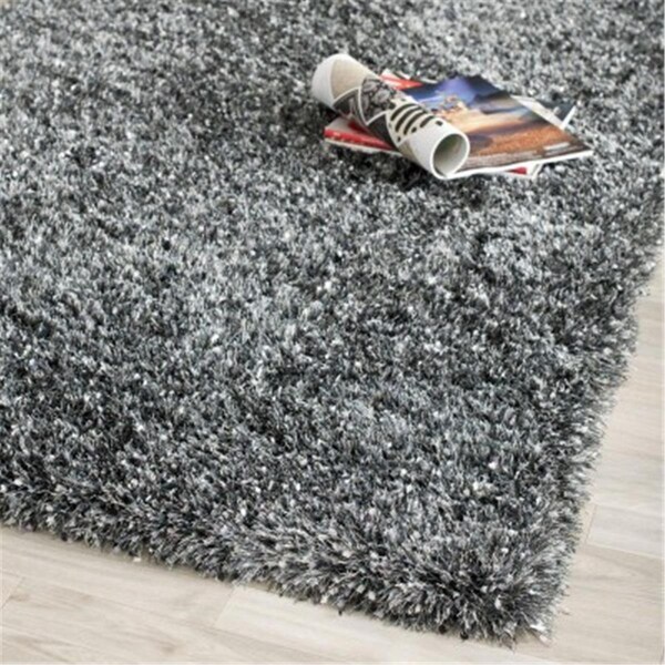 Safavieh 2 ft. 3 in. x 9 ft. Runner Shag and Flokati Malibu Shag Charcoal Hand Tufted Rug - MLS431C-29