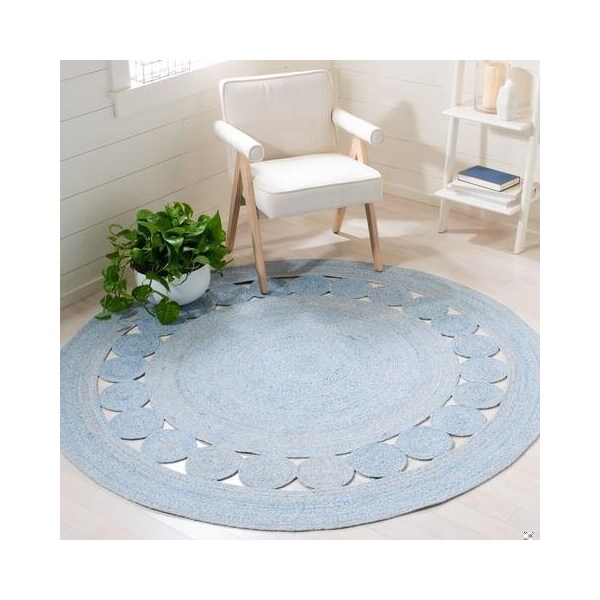 Safavieh 4 x 4 ft. Cape Cod Round Area Rug, Blue - CAP225M-4R