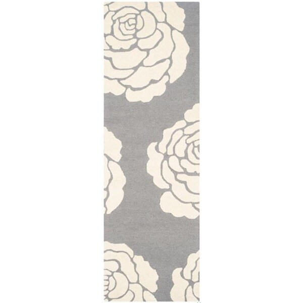 Safavieh 2 ft.-6 in. x 8 ft. Cambridge Hand Tufted Runner RugDark Grey & Ivory - CAM782D-28