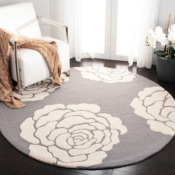 Safavieh 2 ft.-6 in. x 8 ft. Cambridge Hand Tufted Runner RugDark Grey & Ivory - CAM782D-28
