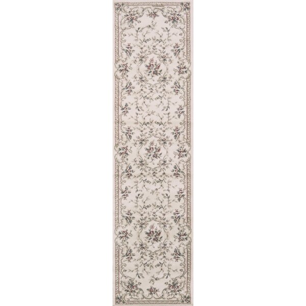 Homeroots 2 ft. x 7 ft. 7 in. Runner Polypropylene Ivory Area Rug - 353435