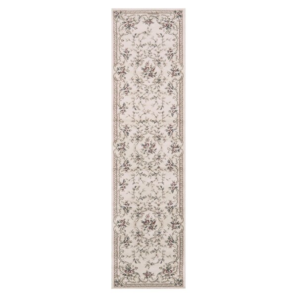 Homeroots 2 ft. x 7 ft. 7 in. Runner Polypropylene Ivory Area Rug - 353435