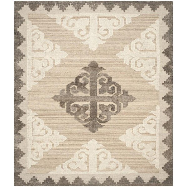 Safavieh Kenya Hand Knotted Rectangle RugBrown & Charcoal 8 x 10 ft. - KNY312A-8