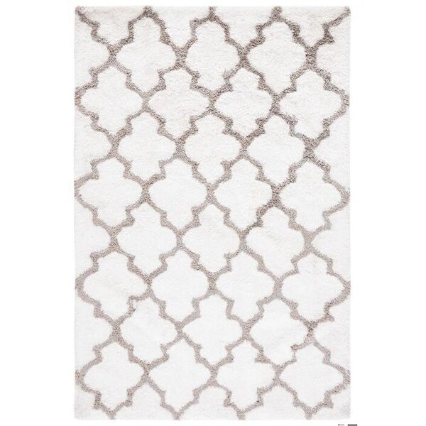 Safavieh Barcelona Shag Hand Tufted Rectangle Rug, White - Silver, 6 x 9 ft. - BSG319A-6