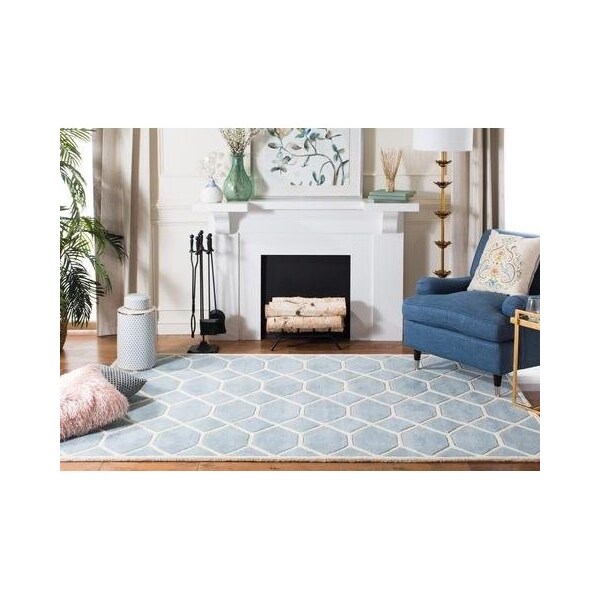 Safavieh Chatham Hand Tufted Rectangle RugBlue & Ivory 5 x 8 ft. - CHT755B-5