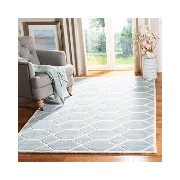 Safavieh Chatham Hand Tufted Rectangle RugBlue & Ivory 5 x 8 ft. - CHT755B-5