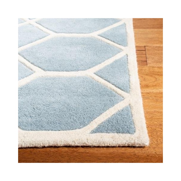 Safavieh Chatham Hand Tufted Rectangle RugBlue & Ivory 5 x 8 ft. - CHT755B-5