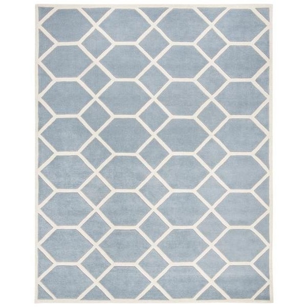Safavieh Chatham Hand Tufted Rectangle RugBlue & Ivory 5 x 8 ft. - CHT755B-5