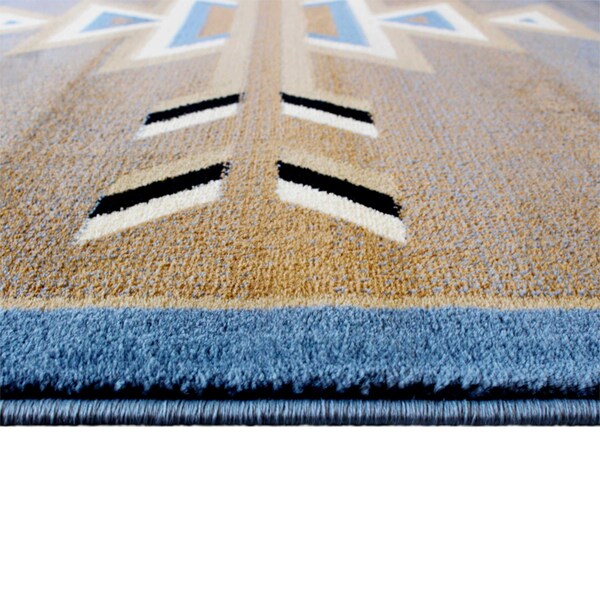 Flash Furniture Blue 8 x 10 Southwestern Style Patterned Area Rug - OKR-RG1113-810-BL-GG