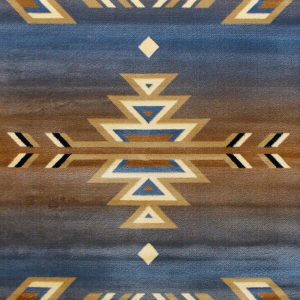 Flash Furniture Blue 8 x 10 Southwestern Style Patterned Area Rug - OKR-RG1113-810-BL-GG