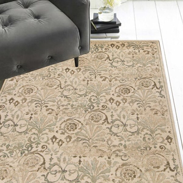 Homeroots 3 ft. 3 in. x 4 ft. 11 in. Polypropylene Ivory Area Rug - 353476