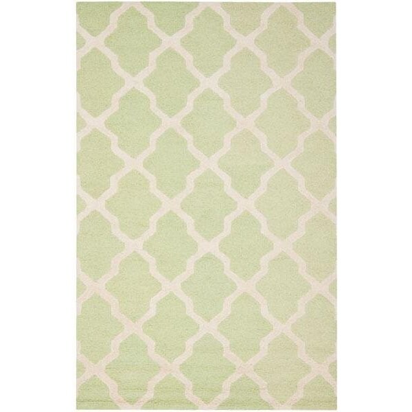 Safavieh 5 x 8 ft. Medium Rectangle Transitional Cambridge- Light Green and Ivory Hand Tufted Rug - CAM121B-5