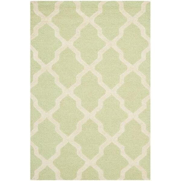 Safavieh 5 x 8 ft. Medium Rectangle Transitional Cambridge- Light Green and Ivory Hand Tufted Rug - CAM121B-5