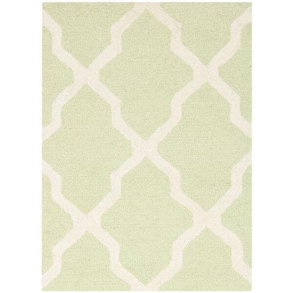 Safavieh 5 x 8 ft. Medium Rectangle Transitional Cambridge- Light Green and Ivory Hand Tufted Rug - CAM121B-5