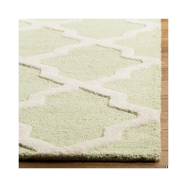 Safavieh 5 x 8 ft. Medium Rectangle Transitional Cambridge- Light Green and Ivory Hand Tufted Rug - CAM121B-5