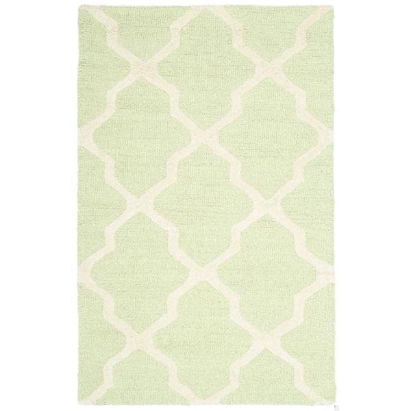 Safavieh 5 x 8 ft. Medium Rectangle Transitional Cambridge- Light Green and Ivory Hand Tufted Rug - CAM121B-5