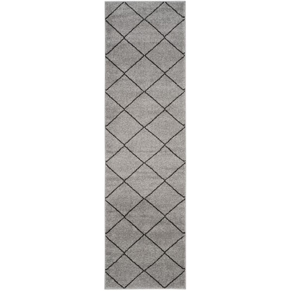 Safavieh 2 ft. 3 in. x 8 ft. Tunisia Power Loomed Runner RugGrey & Black - TUN294K-28