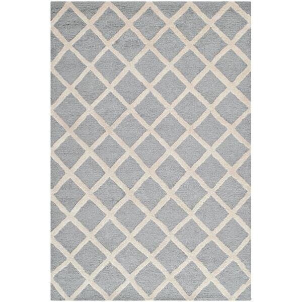 Safavieh Cambridge Hand Tufted Round Rug- Silver - Ivory- 4 x 4 ft. - CAM135D-4R