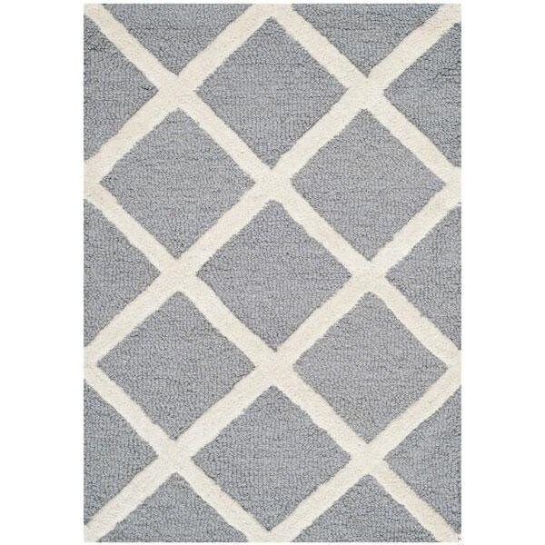 Safavieh Cambridge Hand Tufted Round Rug- Silver - Ivory- 4 x 4 ft. - CAM135D-4R