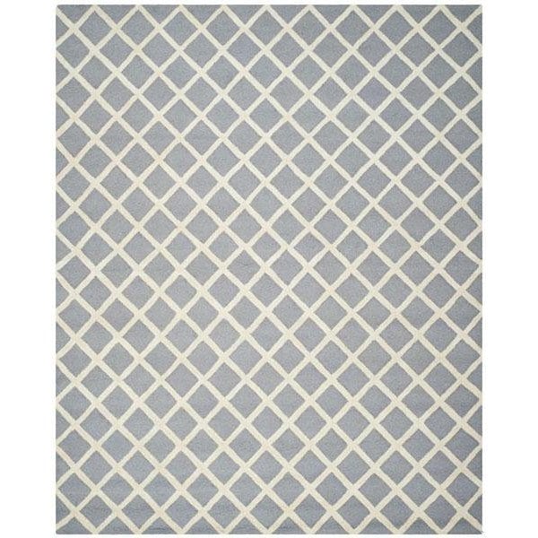 Safavieh Cambridge Hand Tufted Round Rug- Silver - Ivory- 4 x 4 ft. - CAM135D-4R