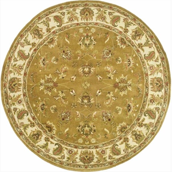 Safavieh 3 ft. - 6 in. x 3 ft. - 6 in. Round- Traditional Heritage Mocha And Ivory Hand Tufted Rug - HG816A-4R